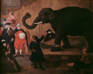En elefant udstillet i Venedig